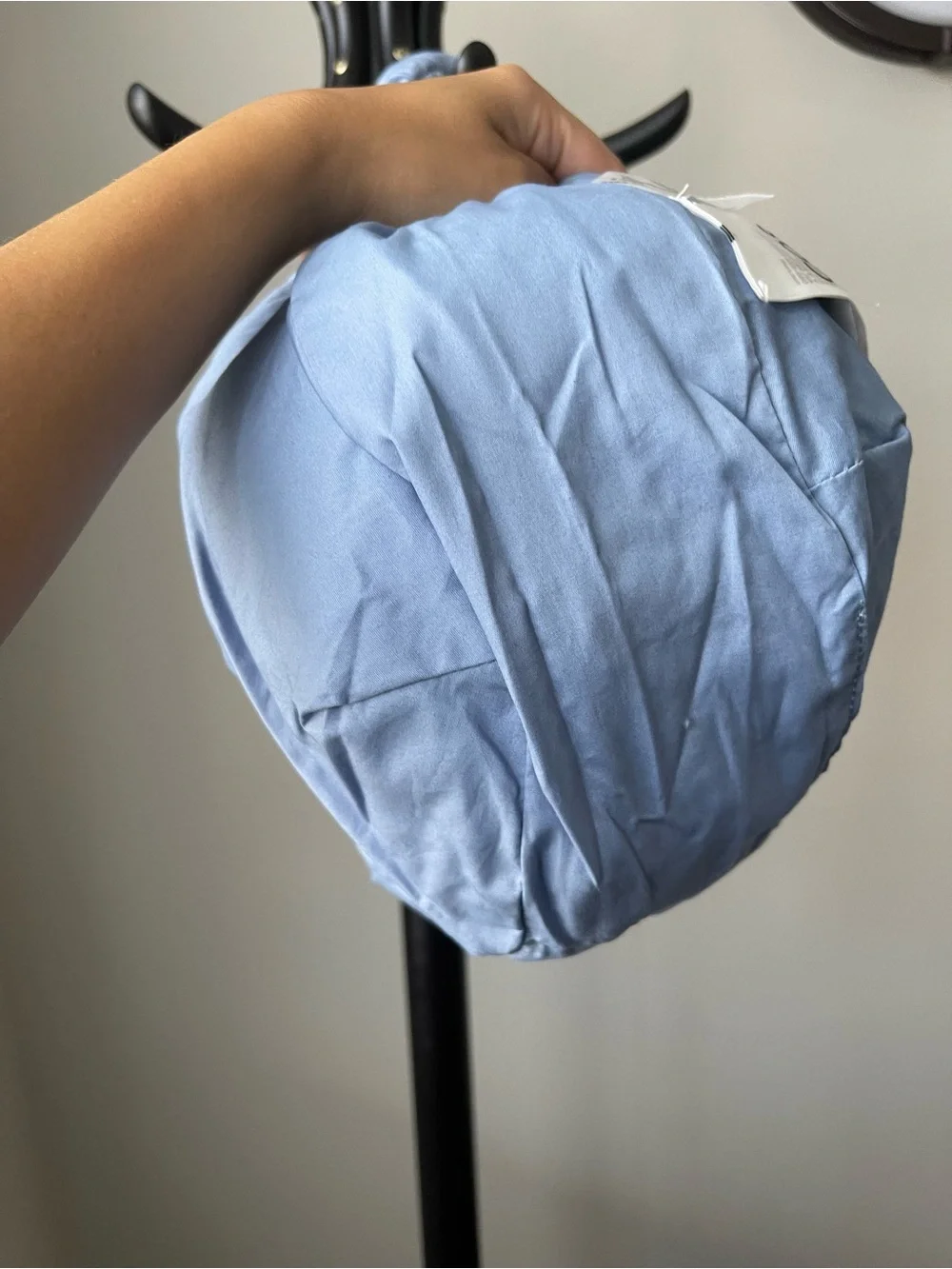 NEW COS Mini Quilted Pillowy Textured W/Curve Hobo Silhouette Bag in Light Blue